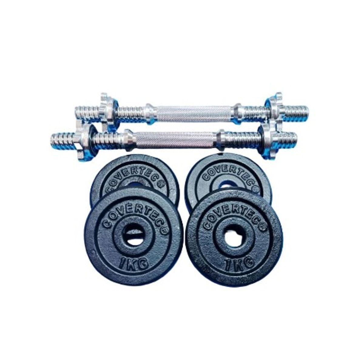COVERTEC - SET PAR BARRAS MANCUERNAS + 4 DISCOS 1KG