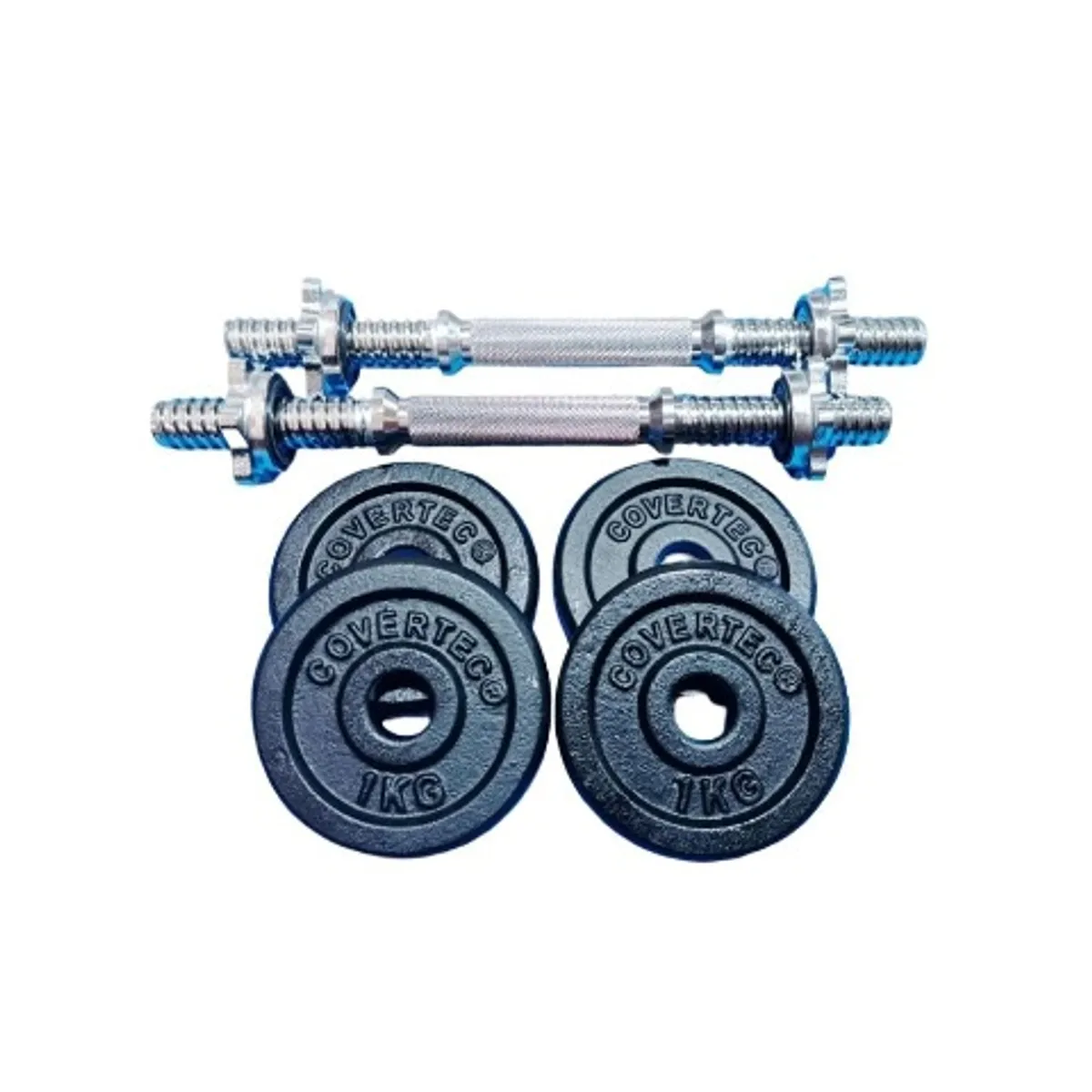 COVERTEC - SET PAR BARRAS MANCUERNAS + 4 DISCOS 1KG