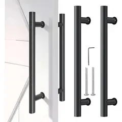 GENERICO - Manillon Doble Acero Inoxid 60cm Para Puerta Madera Cristal