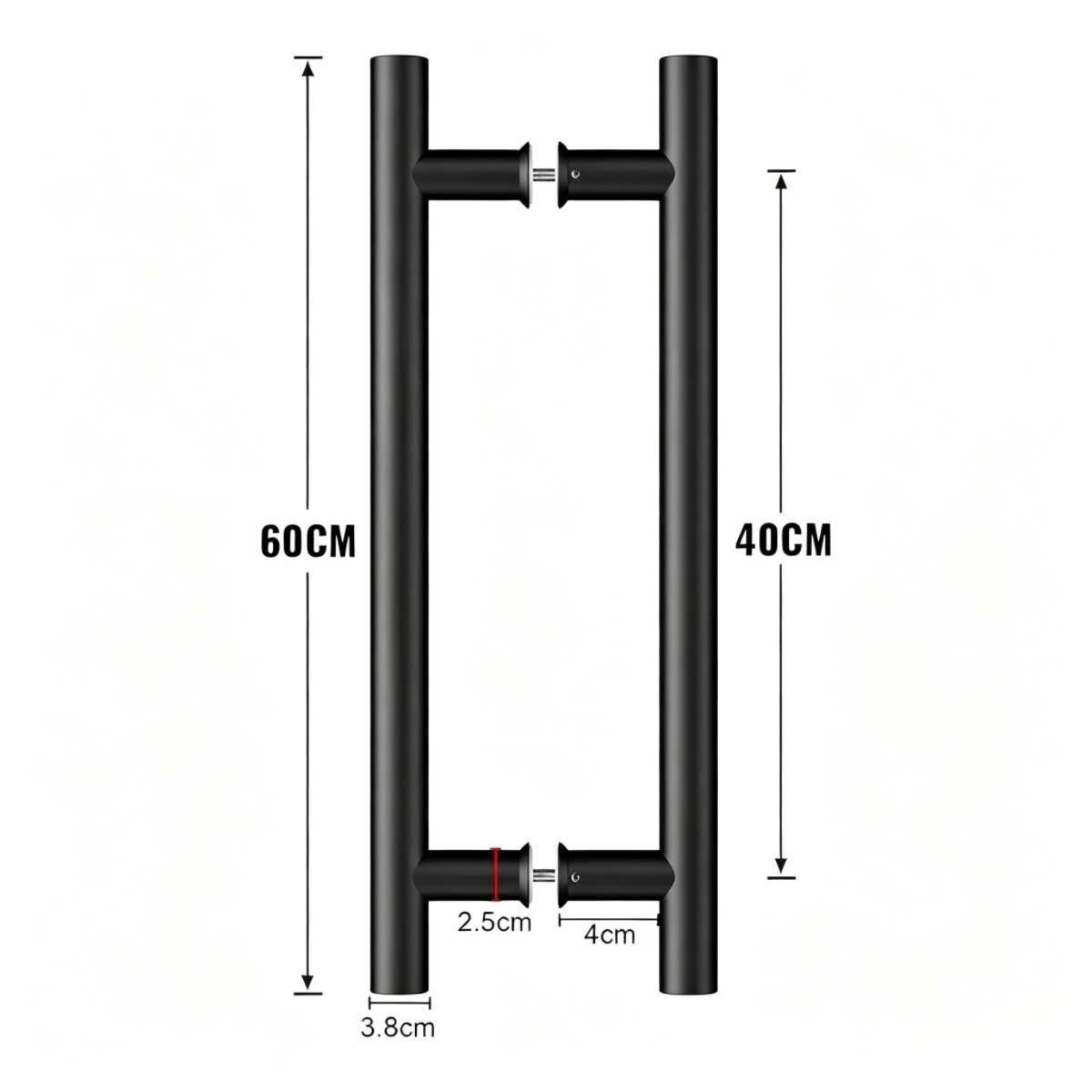 GENERICO - Manillon Doble Acero Inoxid 60cm Para Puerta Madera Cristal