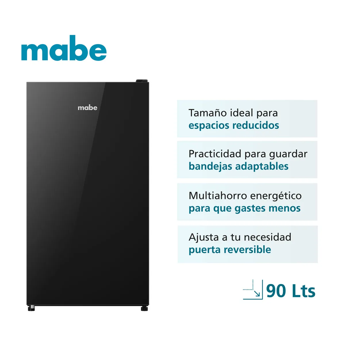MABE - Frigobar 90 L Brutos Black glass Mabe RMF04HV1