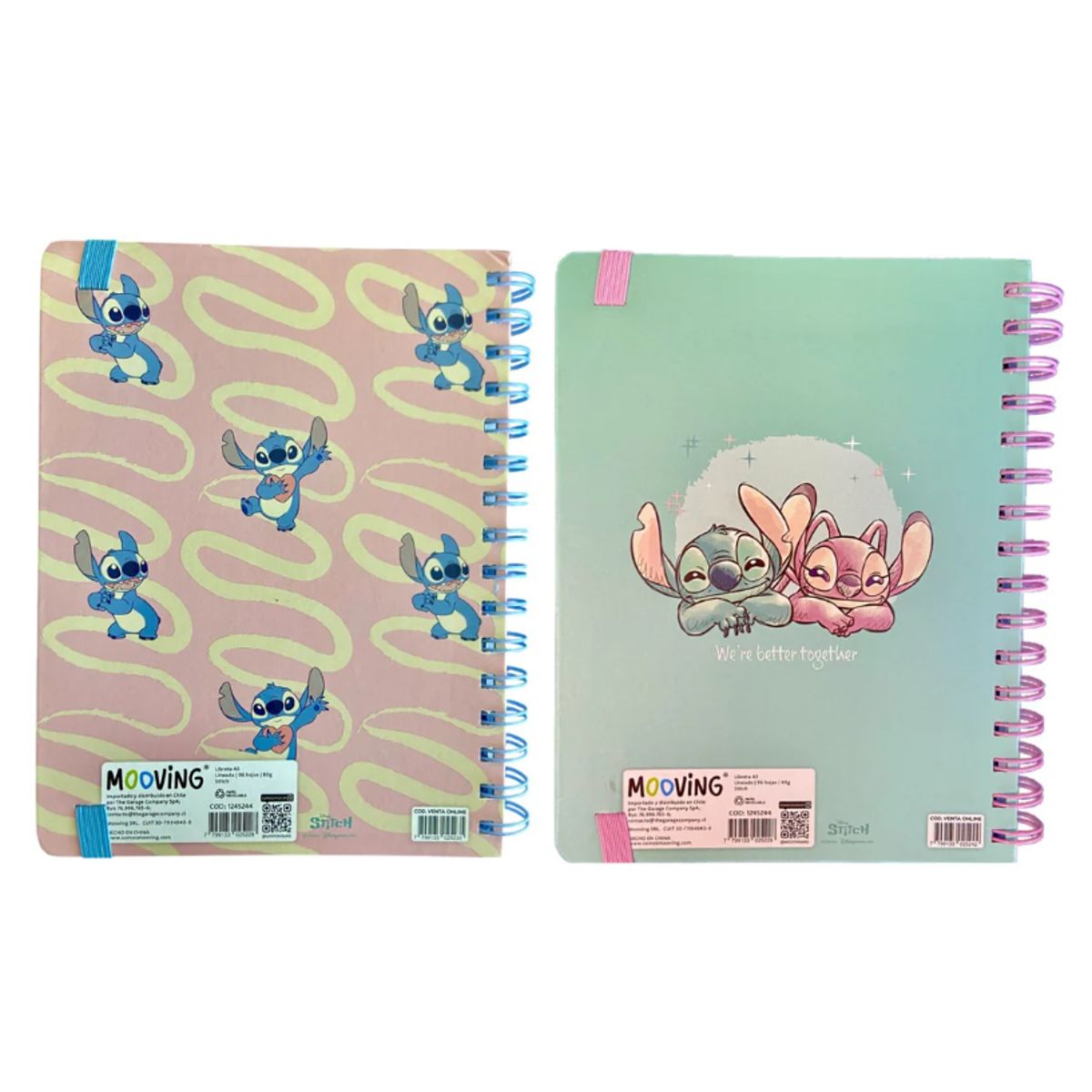 MOOVING - Libreta espiral Stitch hojas lineadas 96hjs A5 MOOVING