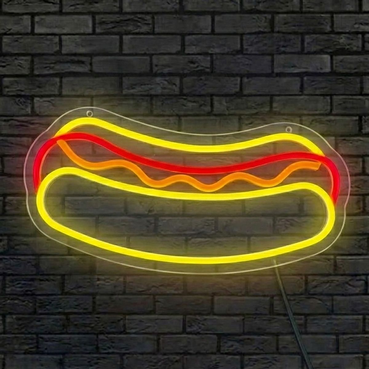 GENERICO - Letrero Cartel Neon Luminoso Led Hotdog Ideal Para Negocios