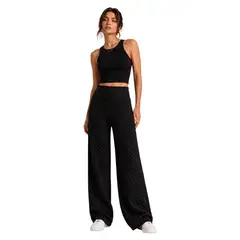 AAYO MODA - Pantalon Ancho Mujer Elegante Con Brillos Dorados