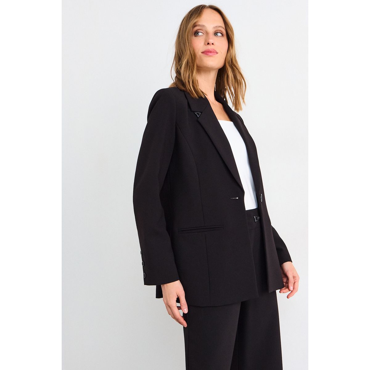 IO - Blazer Liso Mujer Negro Io