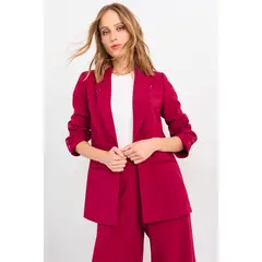 IO - Blazer Liso Mujer Burdeos