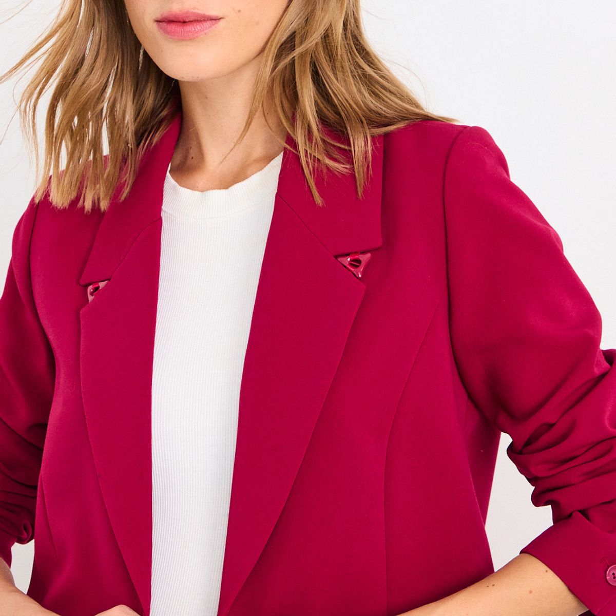 IO - Blazer Liso Mujer Burdeos Io