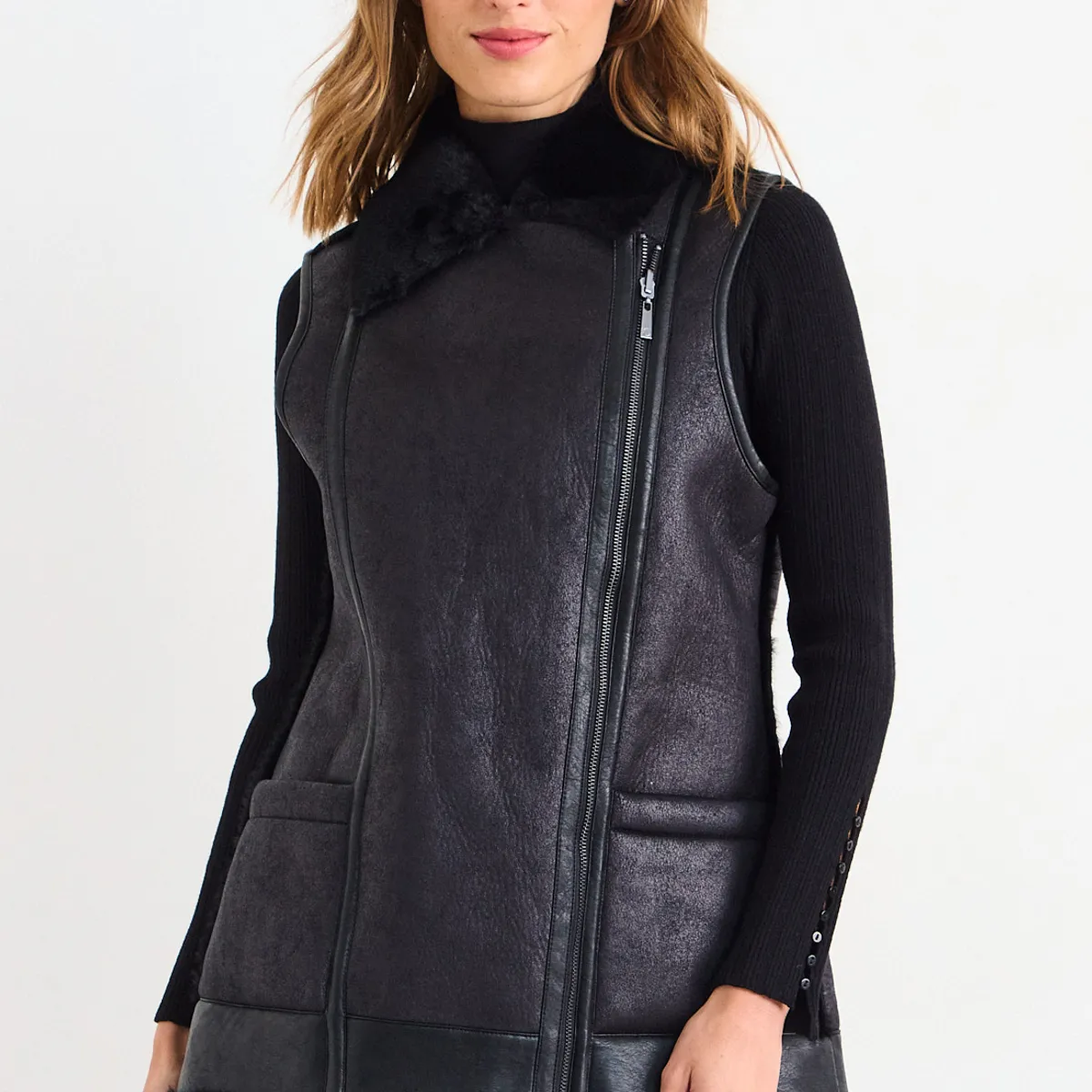 IO - Chaqueta Lisa Mujer Negro Io