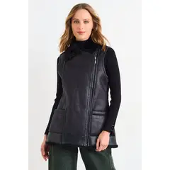 IO - Chaqueta Lisa Mujer Negro