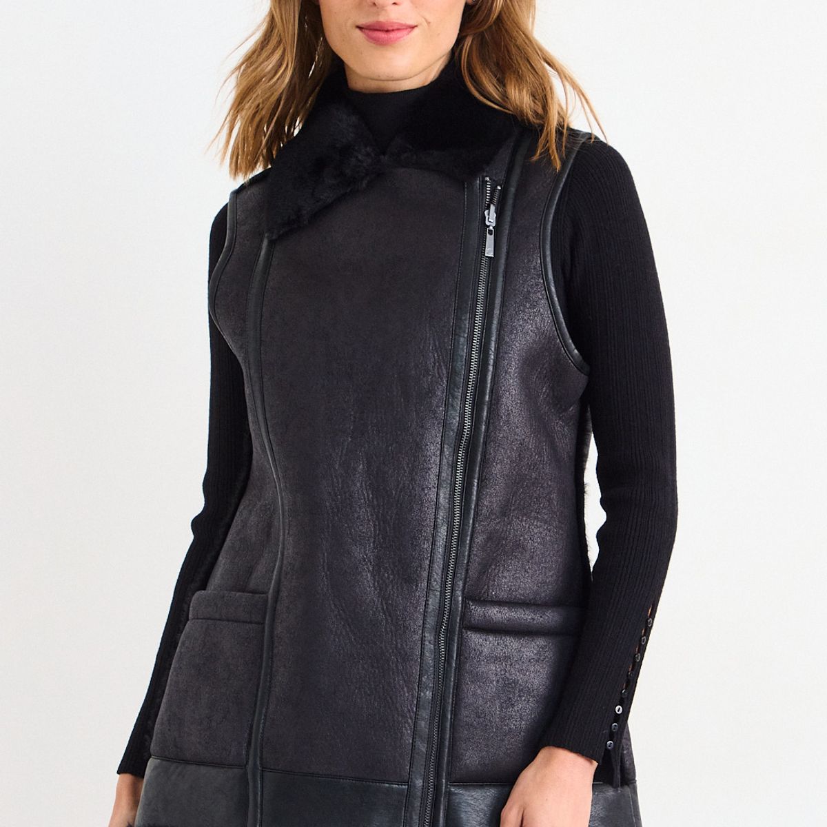IO - Chaqueta Lisa Mujer Negro Io