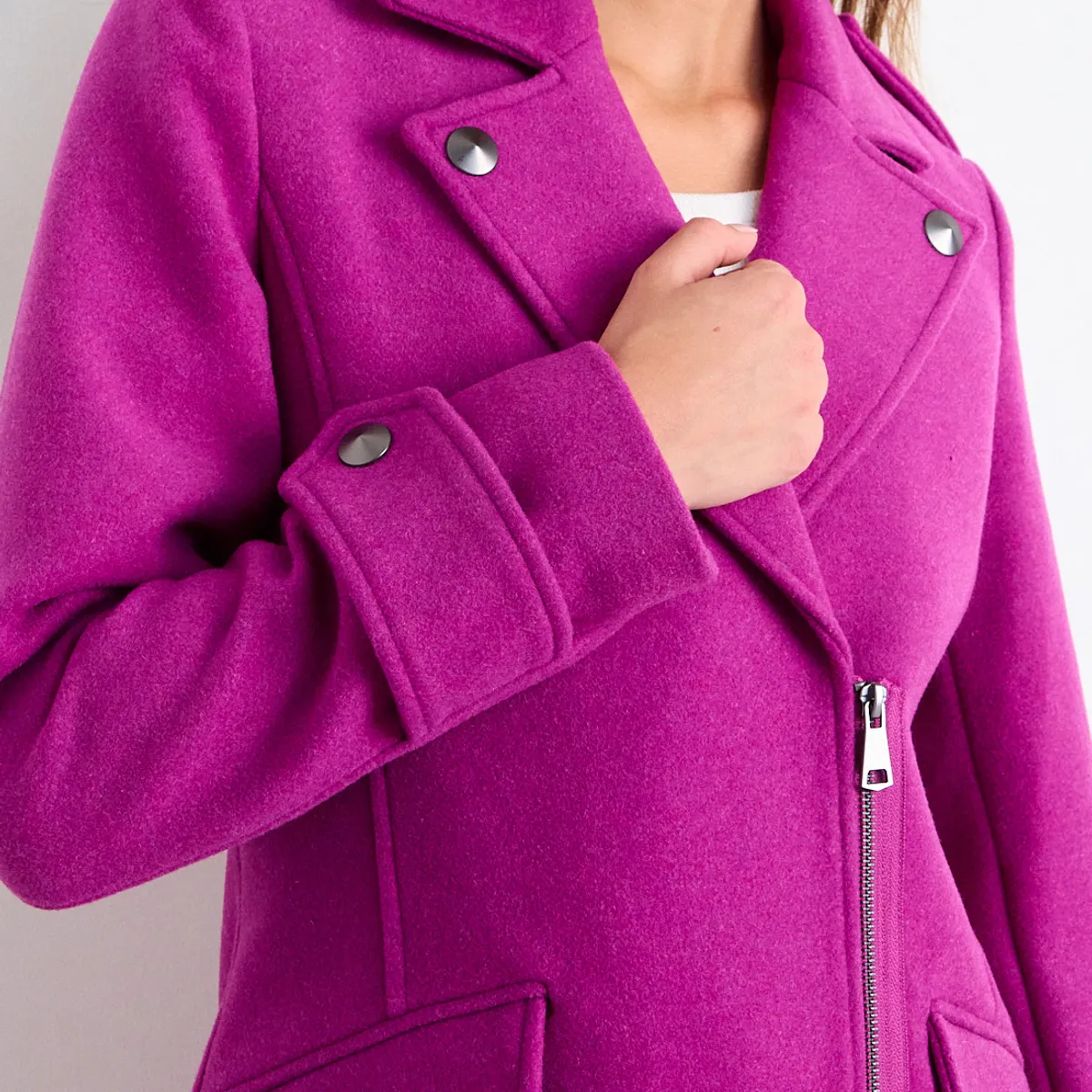 IO - Chaqueton Liso Mujer Fucsia Io