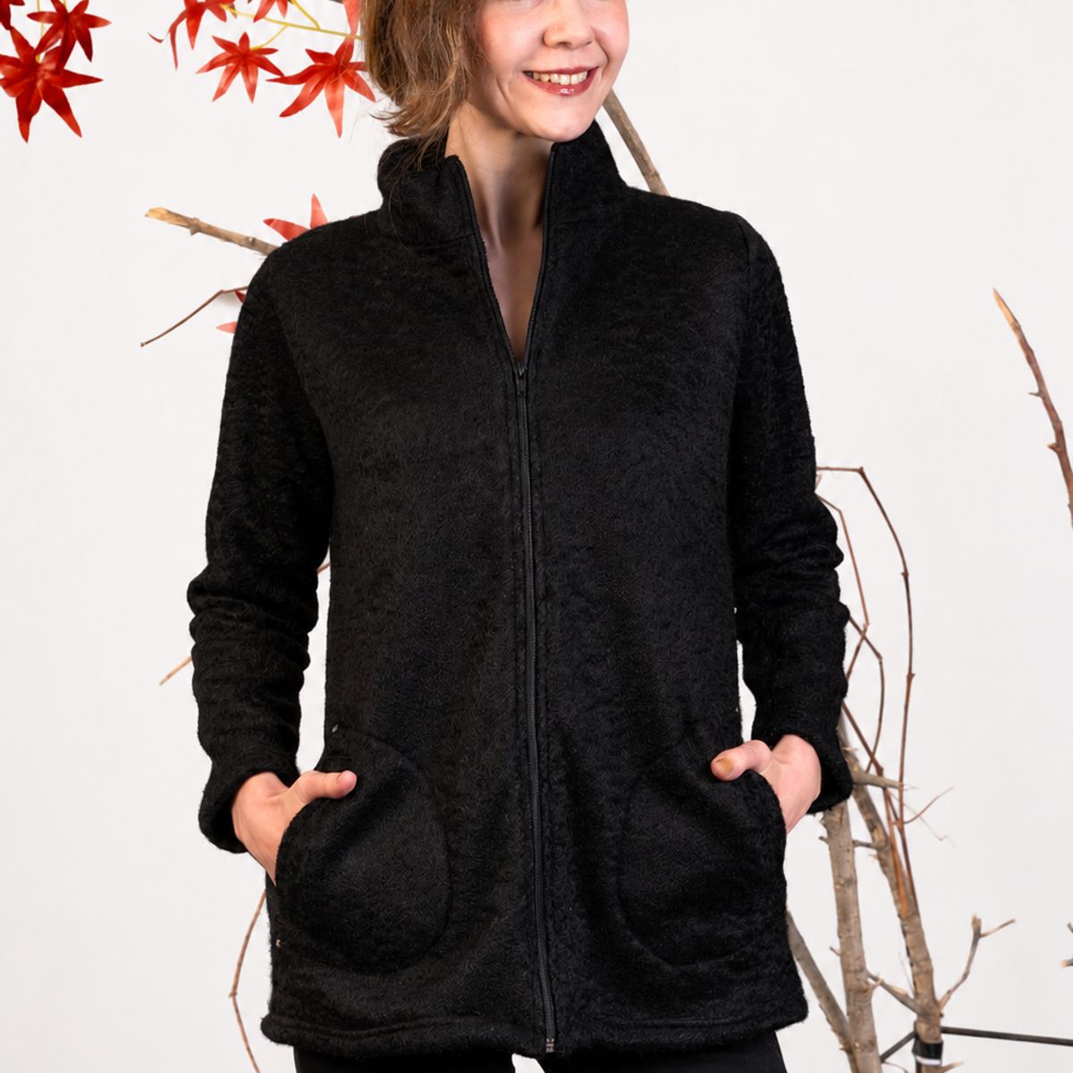 MAGENTA WOMAN - Chaqueta Paño Polar 15 Negra
