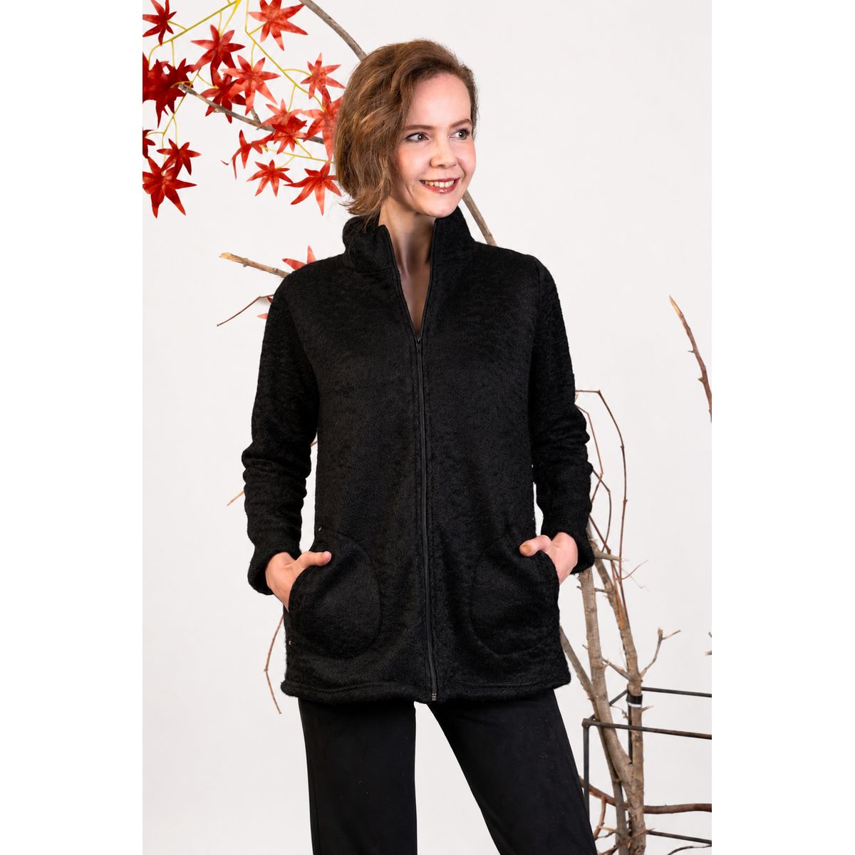 MAGENTA WOMAN - Chaqueta Paño Polar 15 Negra