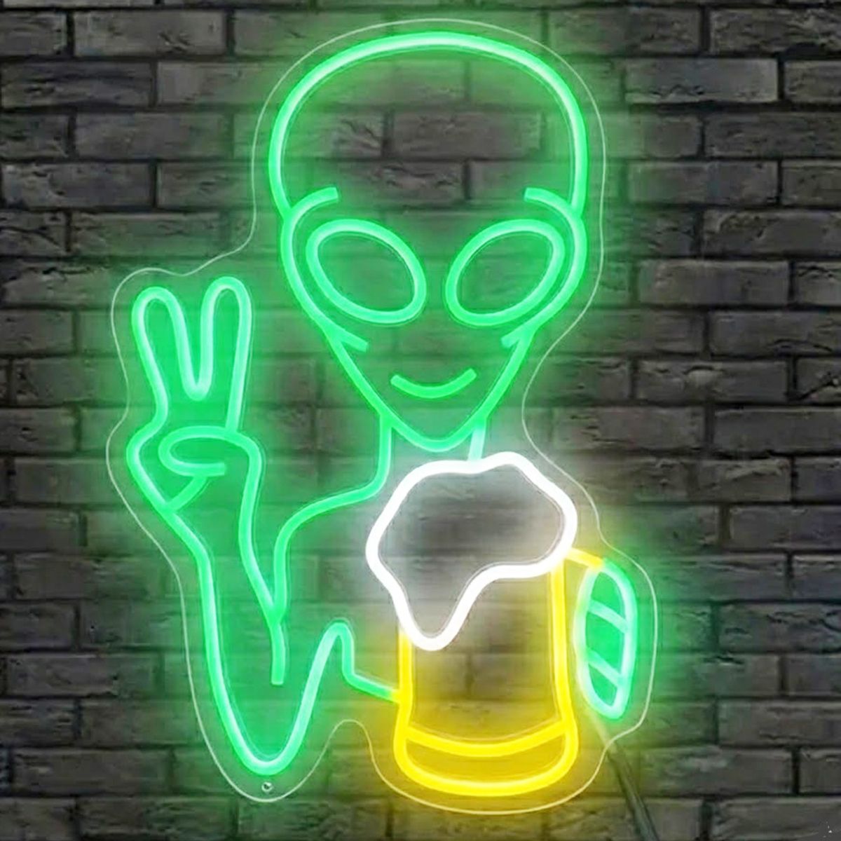 GENERICO - Letrero Cartel Luminoso Neon Led Alien Borracho