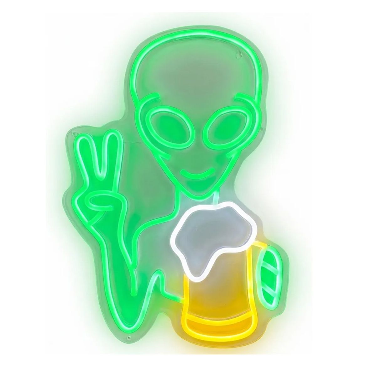 GENERICO - Letrero Cartel Luminoso Neon Led Alien Borracho