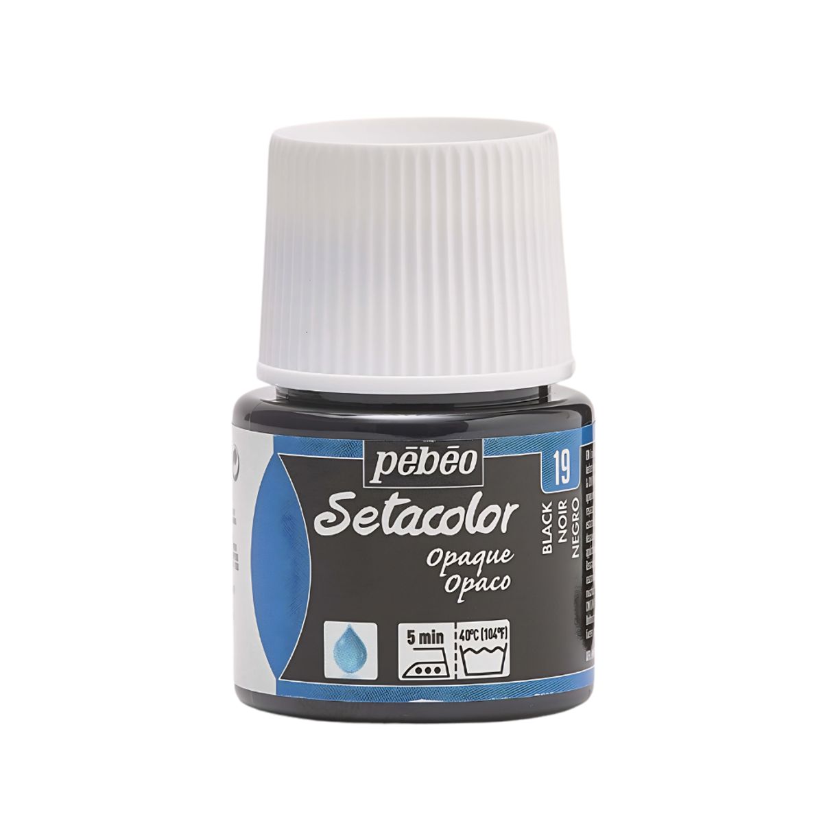 PEBEO - Pintura Para Tela Frasco 45 Ml Setacolor Textil Pebeo Color 19 - Negro