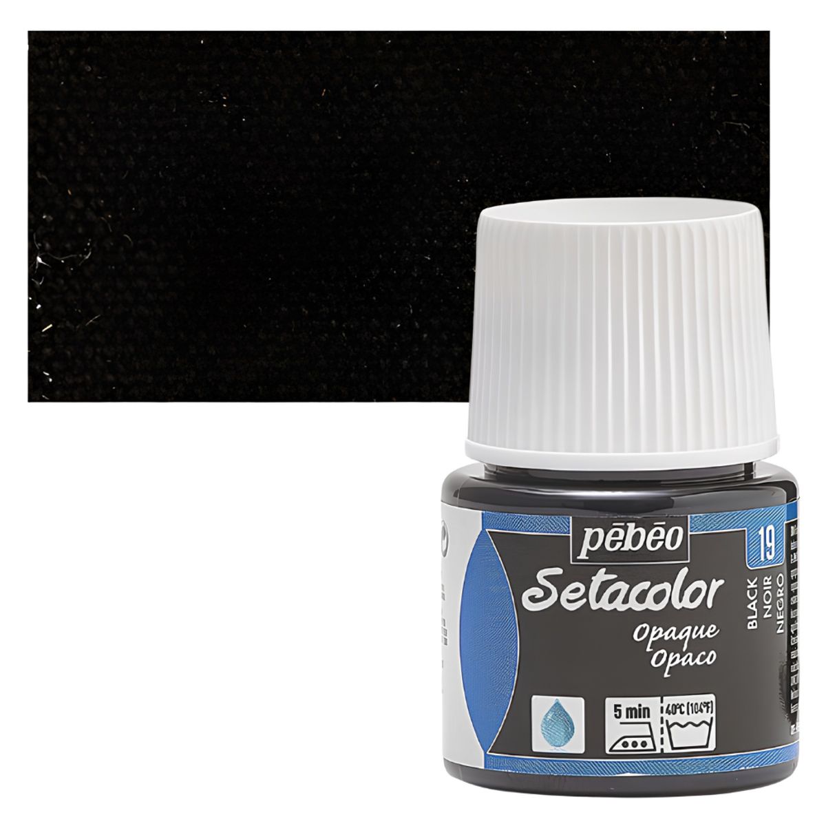 PEBEO - Pintura Para Tela Frasco 45 Ml Setacolor Textil Pebeo Color 19 - Negro