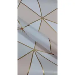 GENERICO - PAPEL MURAL AUTOADHESIVO TRIANGULO ROSADA – PACK 3 ROLLOS 18m2