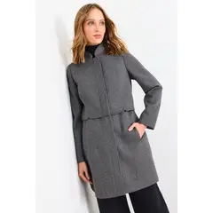 IO - Chaqueton Liso Mujer Gris