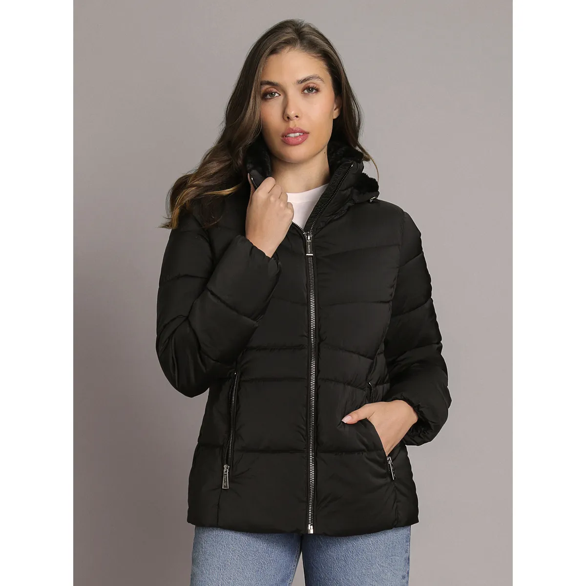 CALVIN KLEIN - Parka Puffer Corta con Gorro