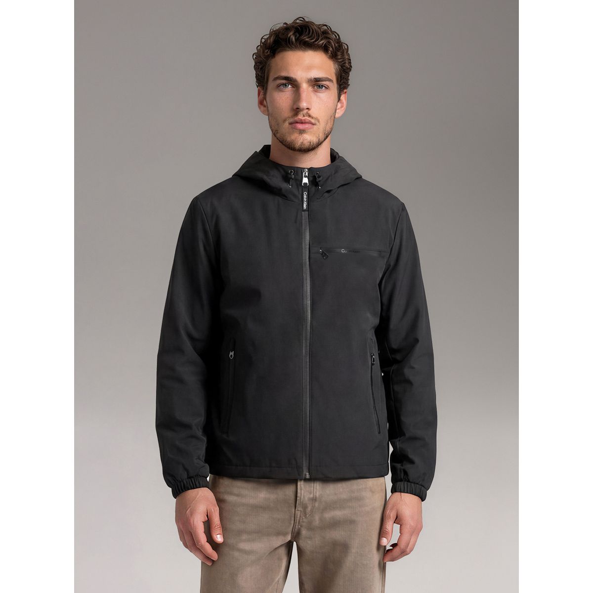CALVIN KLEIN - Parka Stretch con Bolsillo Frontal Gris Calvin Klein