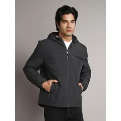 CALVIN KLEIN - Parka Stretch con Bolsillo Frontal Gris