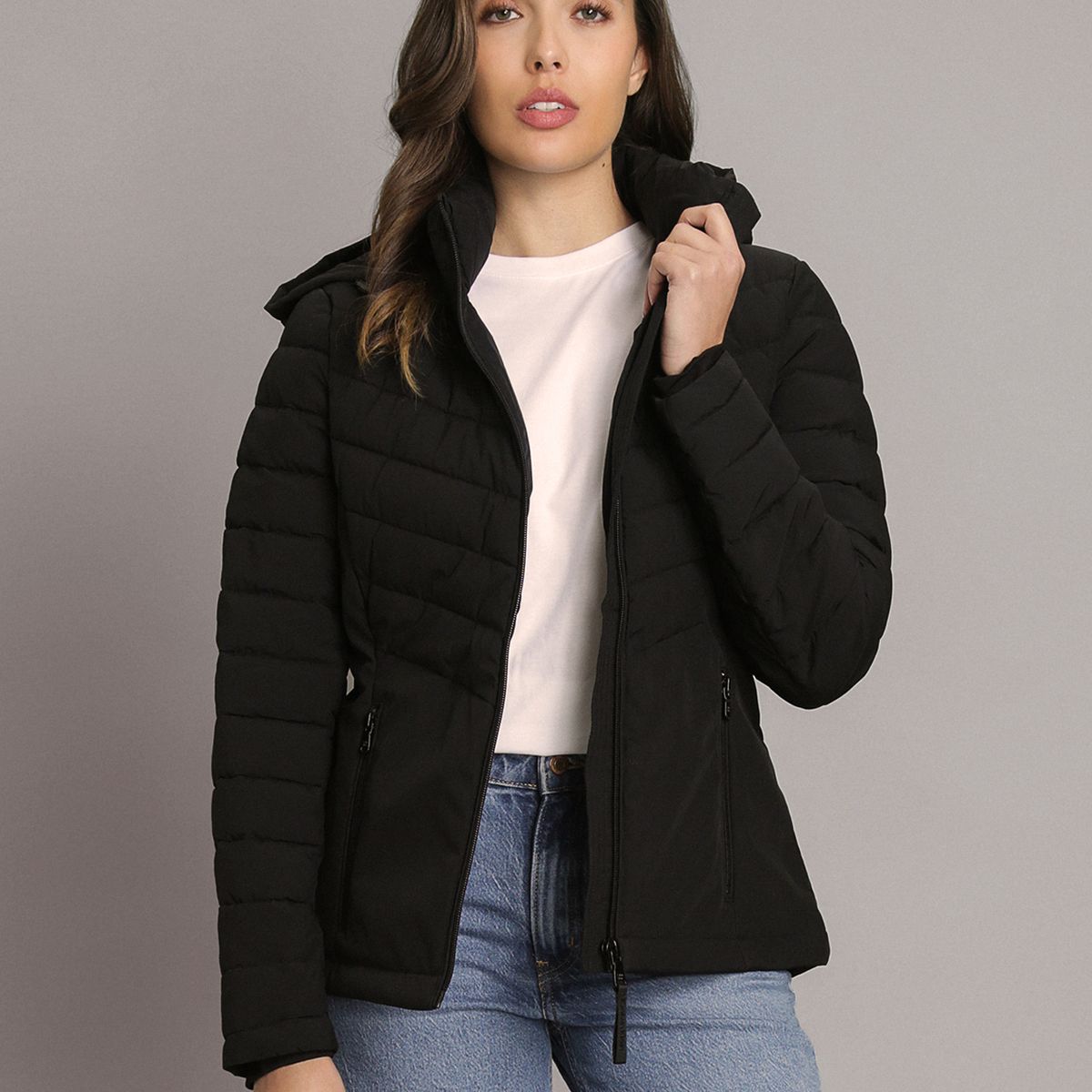 CALVIN KLEIN - Parka Mixed con Tecnología Flextech Negro Calvin Klein