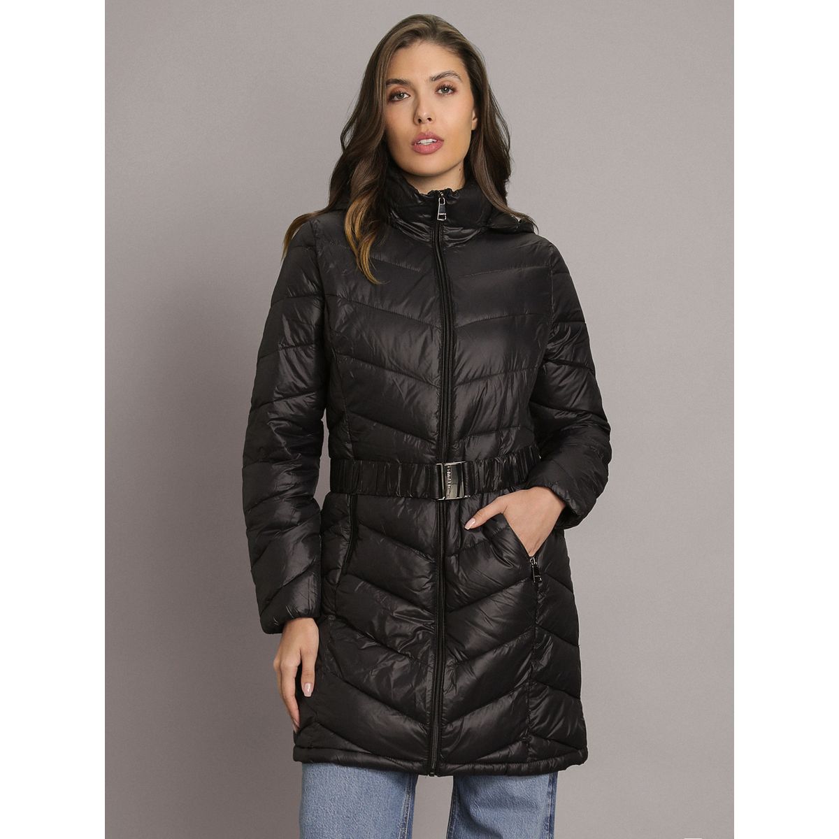 CALVIN KLEIN - Parka Larga Puffer con Gorro