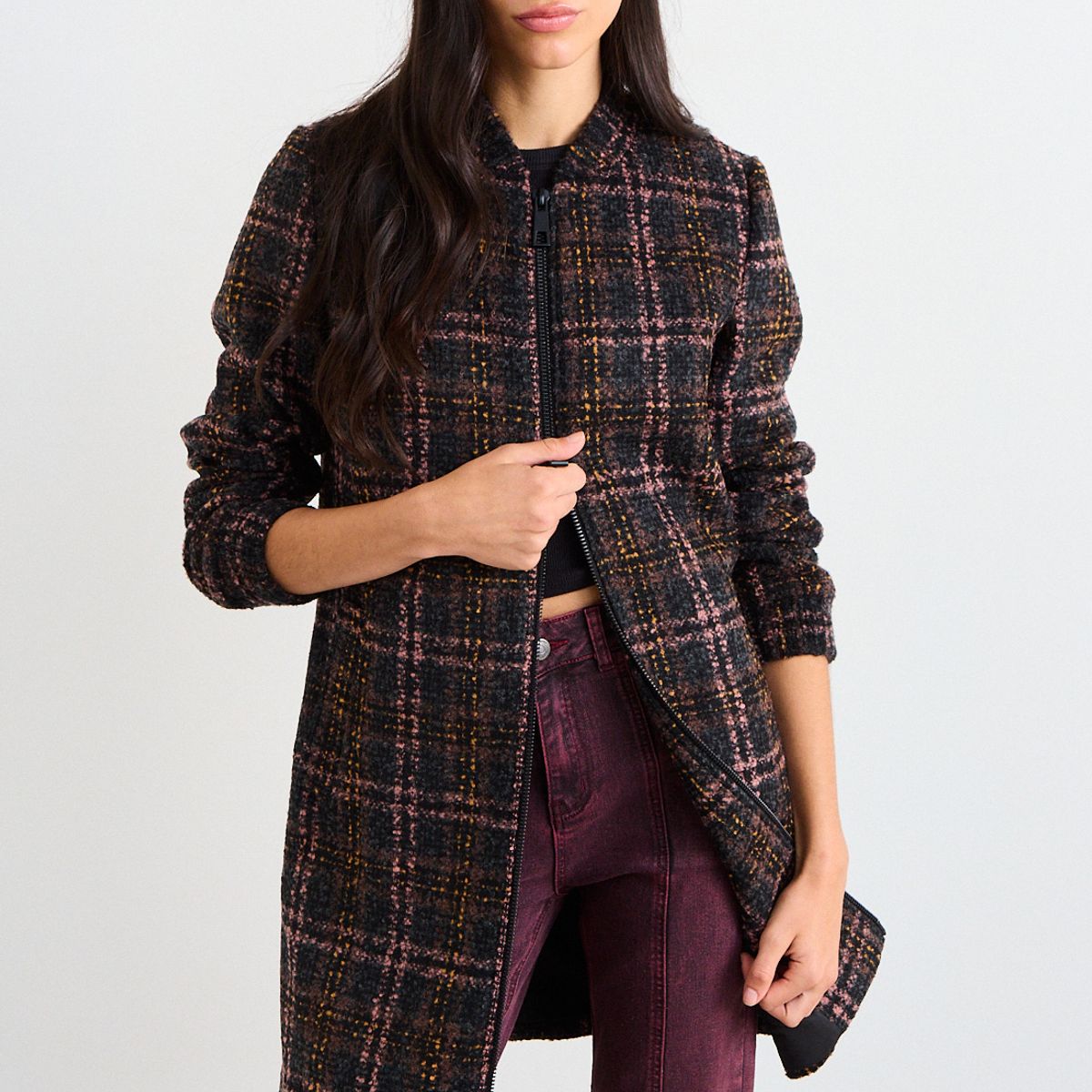 IO - Chaqueton Liso Mujer Negro Io