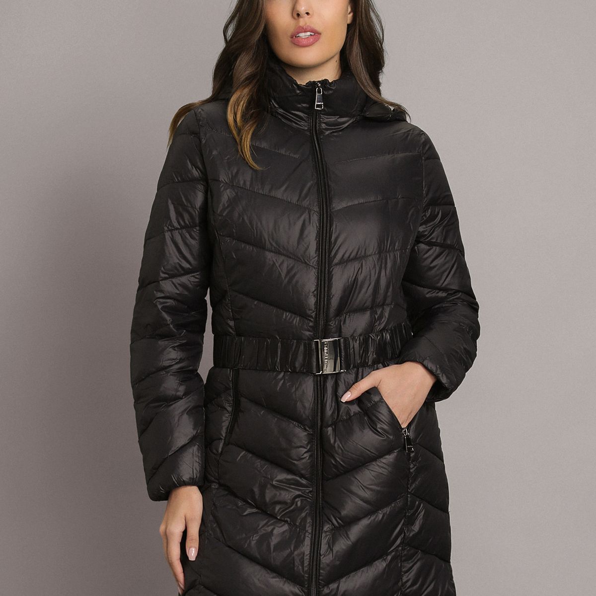 CALVIN KLEIN - Parka Larga Puffer con Gorro