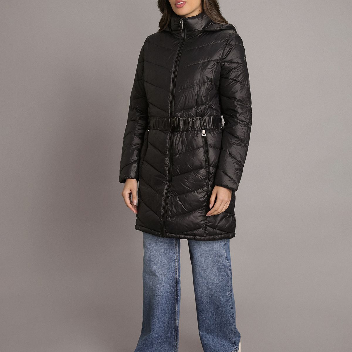 CALVIN KLEIN - Parka Larga Puffer con Gorro