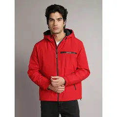 CALVIN KLEIN - Parka Stretch con Bolsillo Frontal Rojo