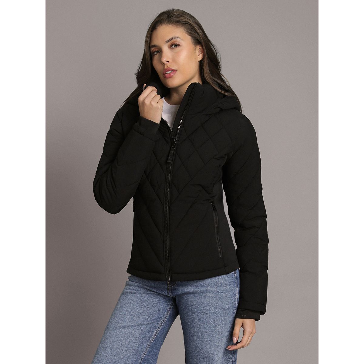 CALVIN KLEIN - Parka Puffer con Gorro y Paneles Combinados Negro Calvin Klein