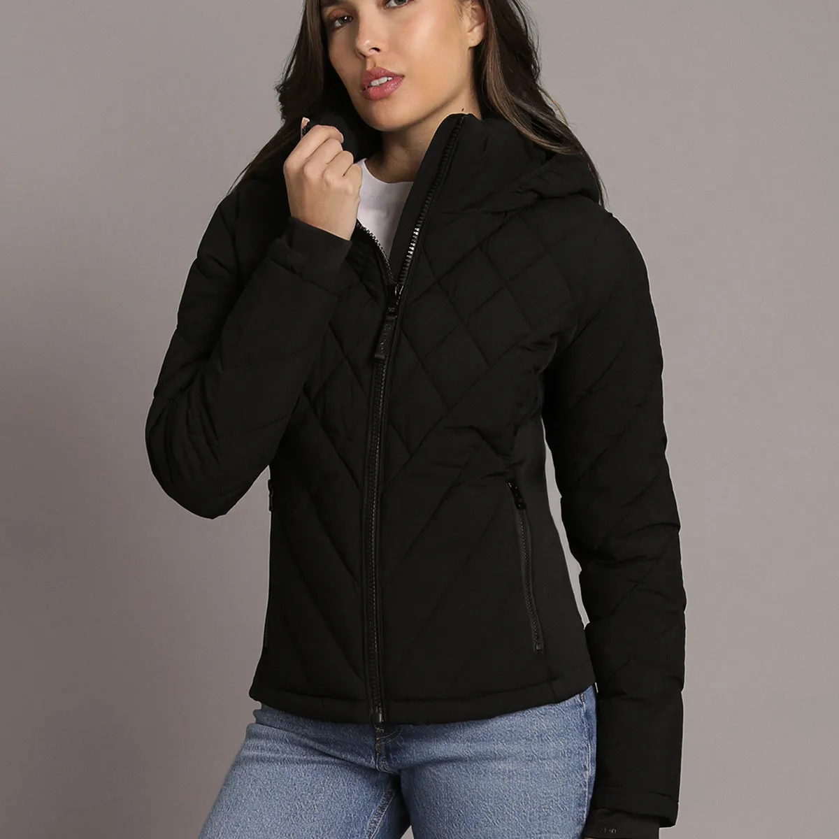 CALVIN KLEIN - Parka Puffer con Gorro y Paneles Combinados Negro Calvin Klein