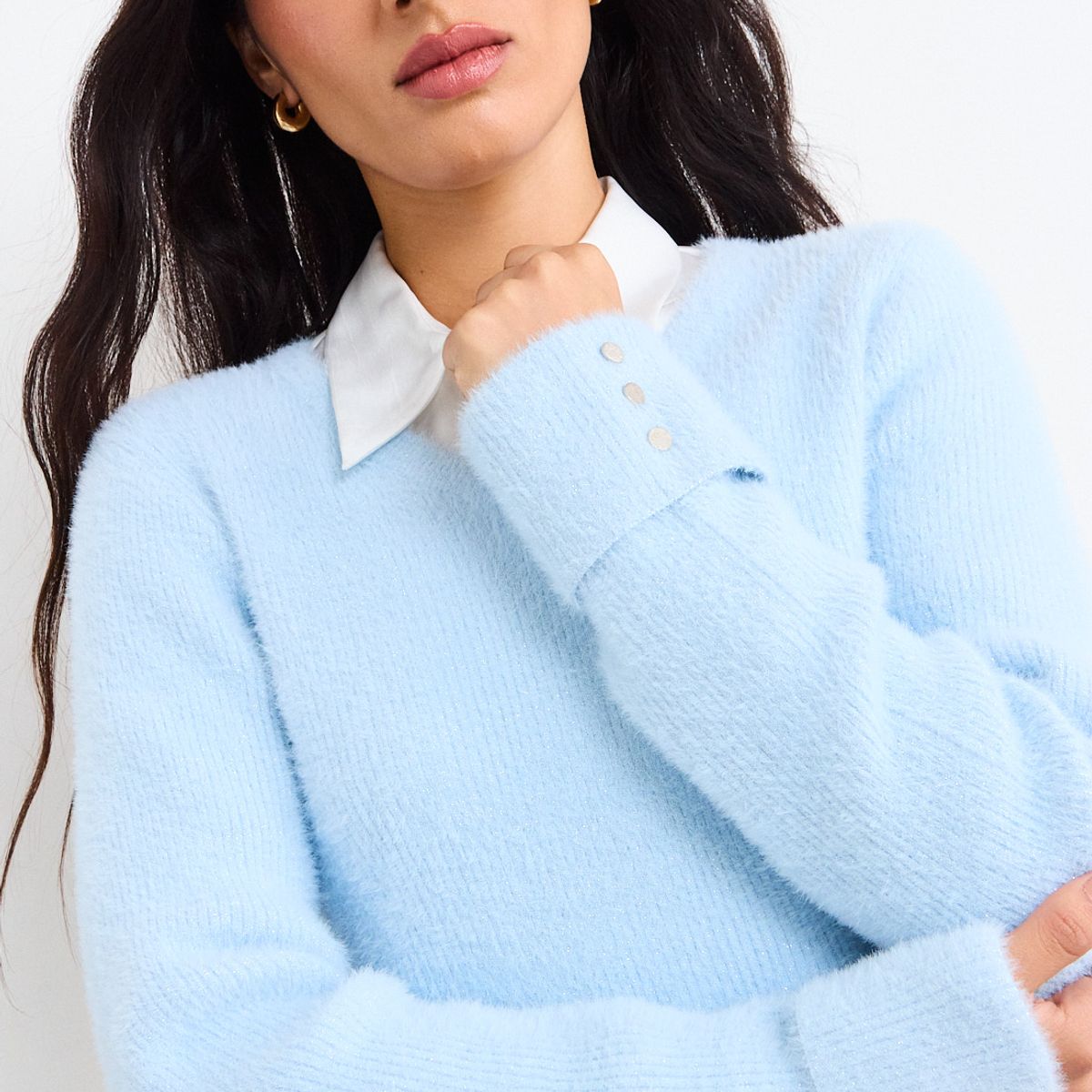 IO - Sweater Liso Mujer Celeste Io
