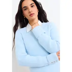 IO - Sweater Liso Mujer Celeste