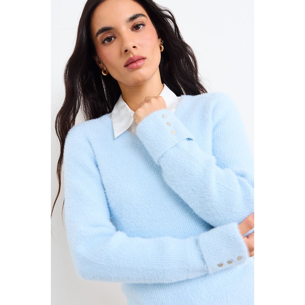 IO - Sweater Liso Mujer Celeste Io