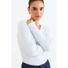 IO - Sweater Liso Mujer Crudo