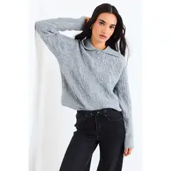 IO - Sweater Liso Mujer Gris
