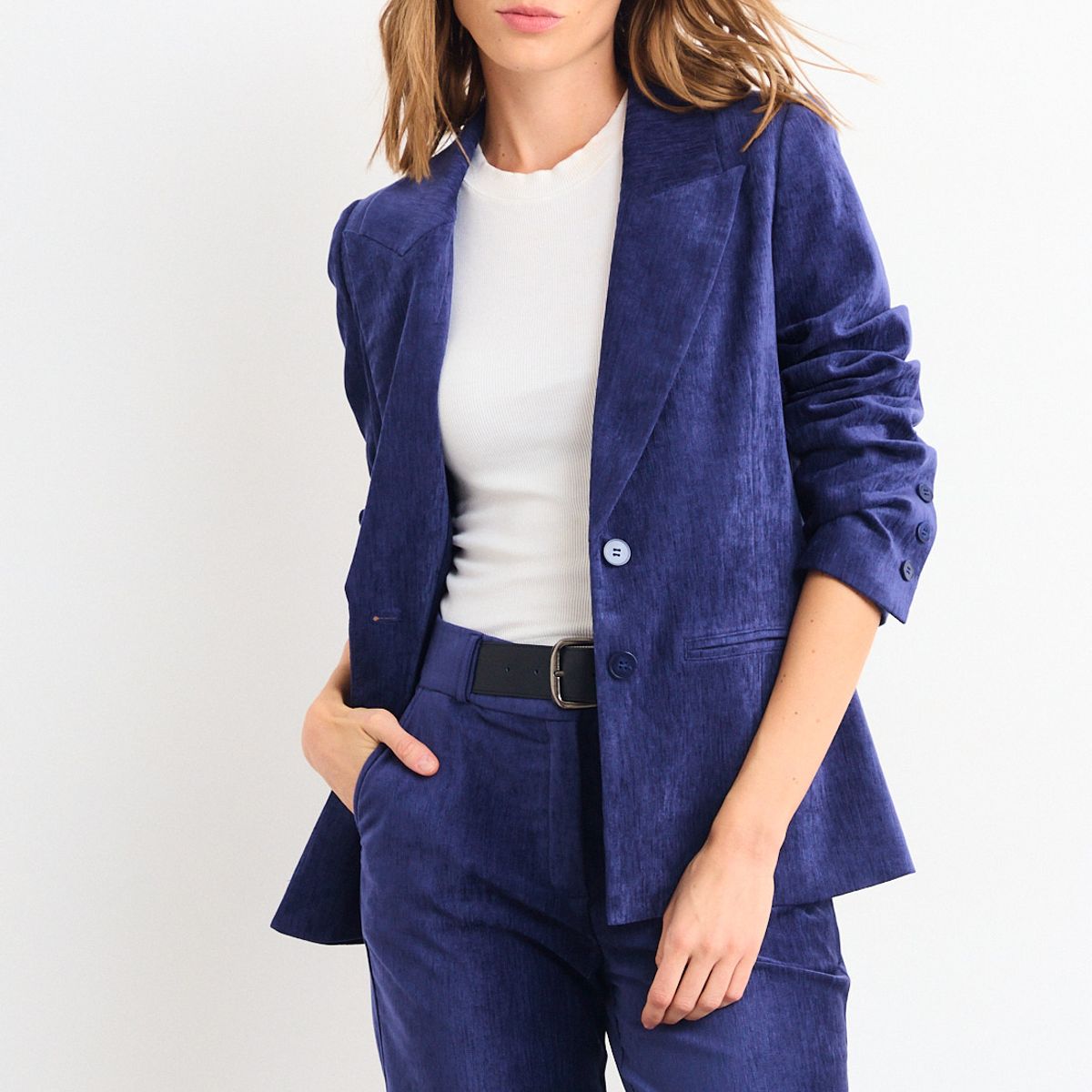 IO - Blazer Liso Mujer Azul Io