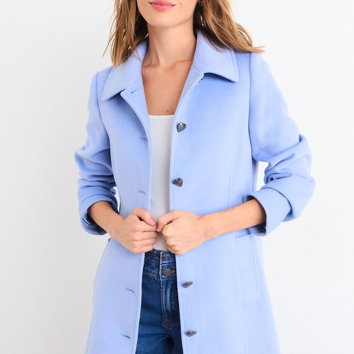IO - Chaqueton Liso Mujer Celeste Io
