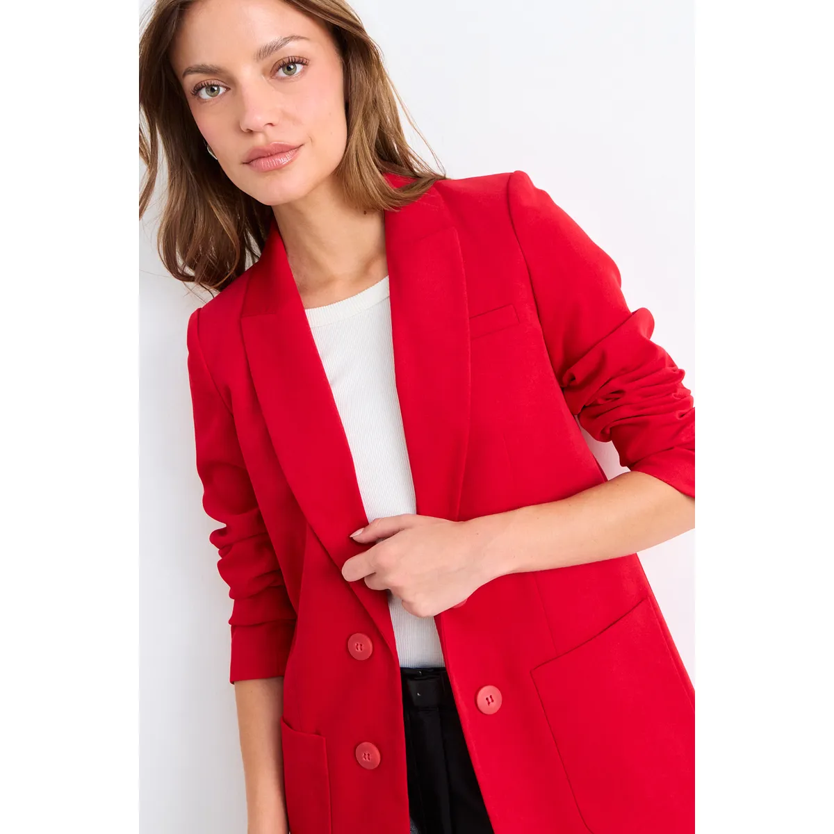 IO - Blazer Liso Mujer Rojo Io