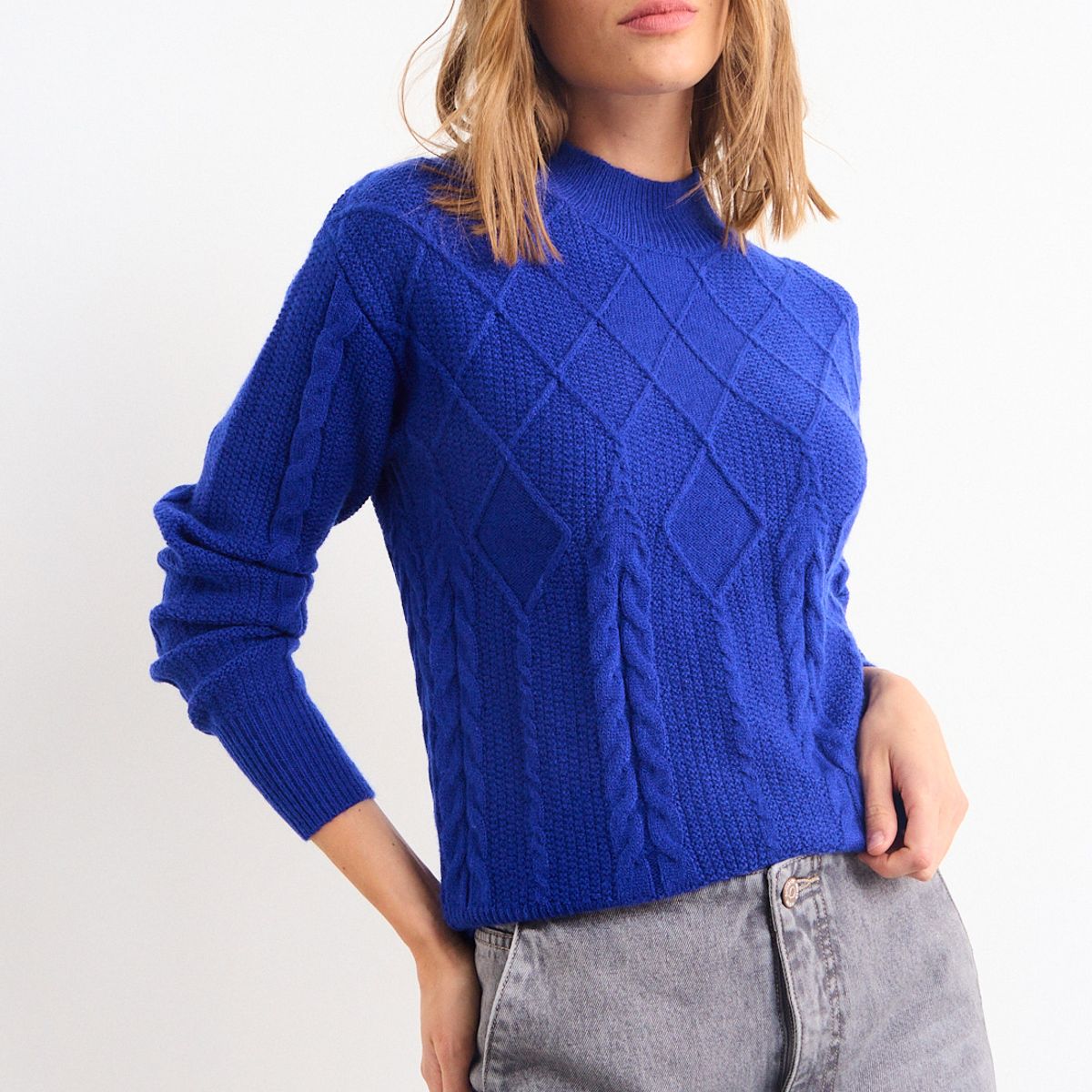 IO - Sweater Liso Mujer Azul Io