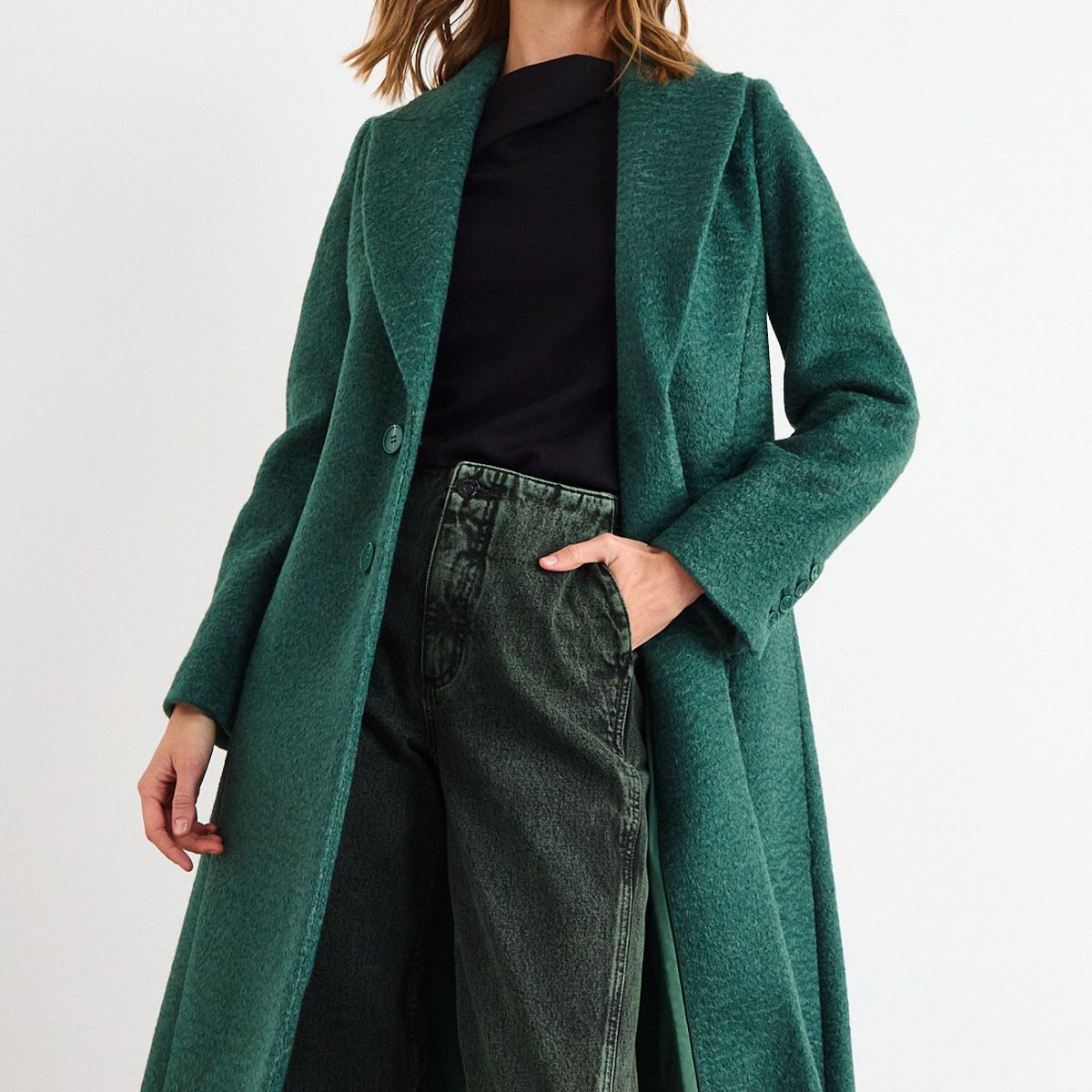IO - Chaqueton Liso Mujer Verde Io