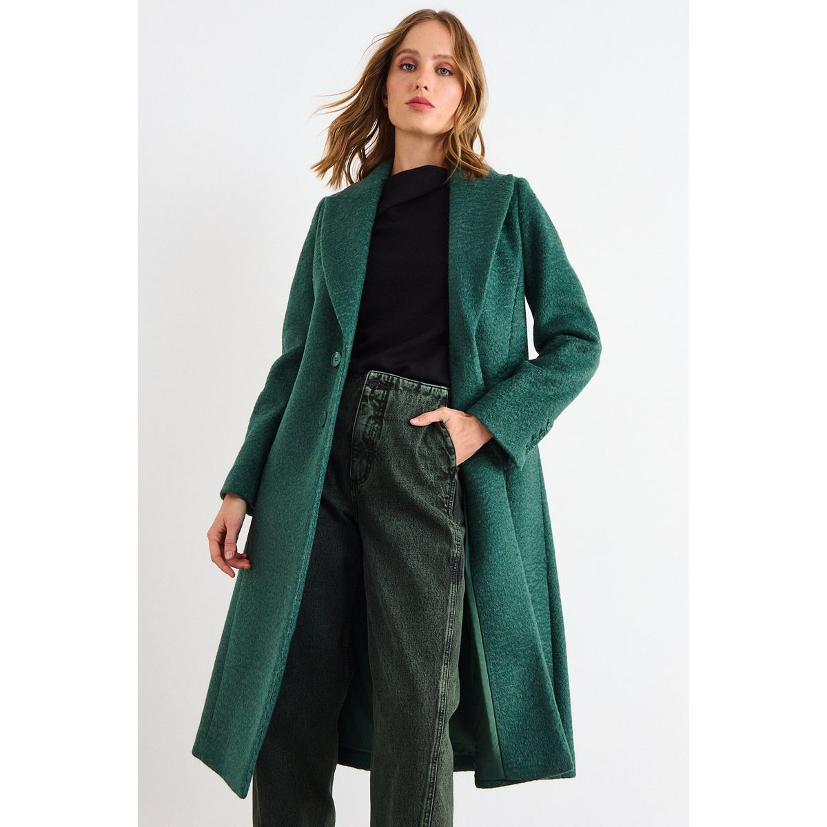 IO - Chaqueton Liso Mujer Verde Io