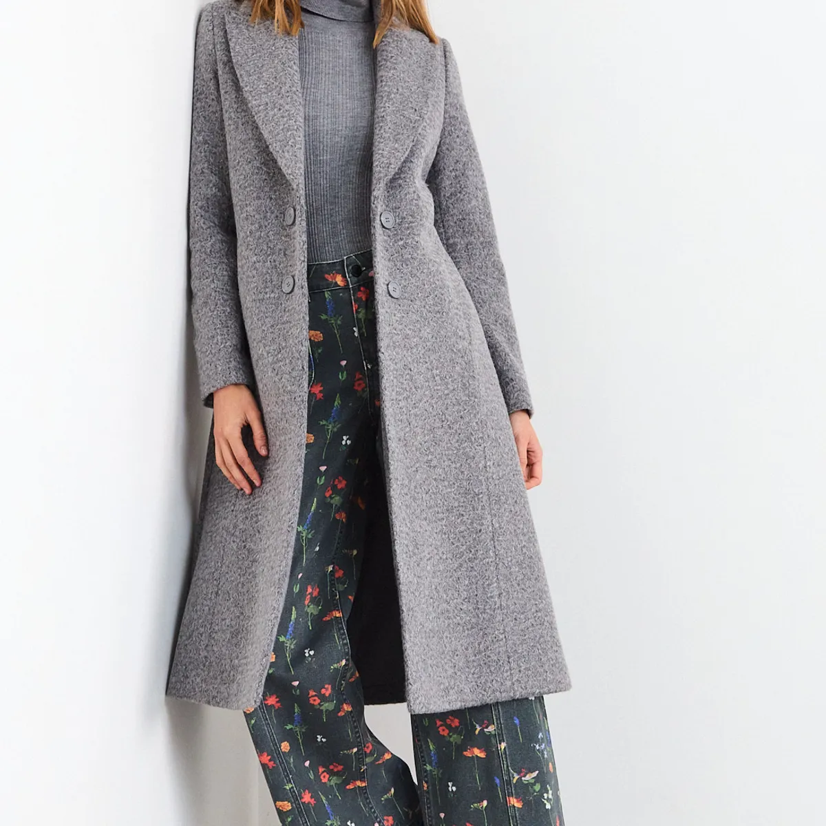 IO - Chaqueton Liso Mujer Gris Io