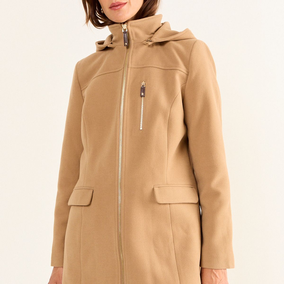 MA GRIFFE - Chaqueton Tipo Montgomery Mujer Café Magriffe