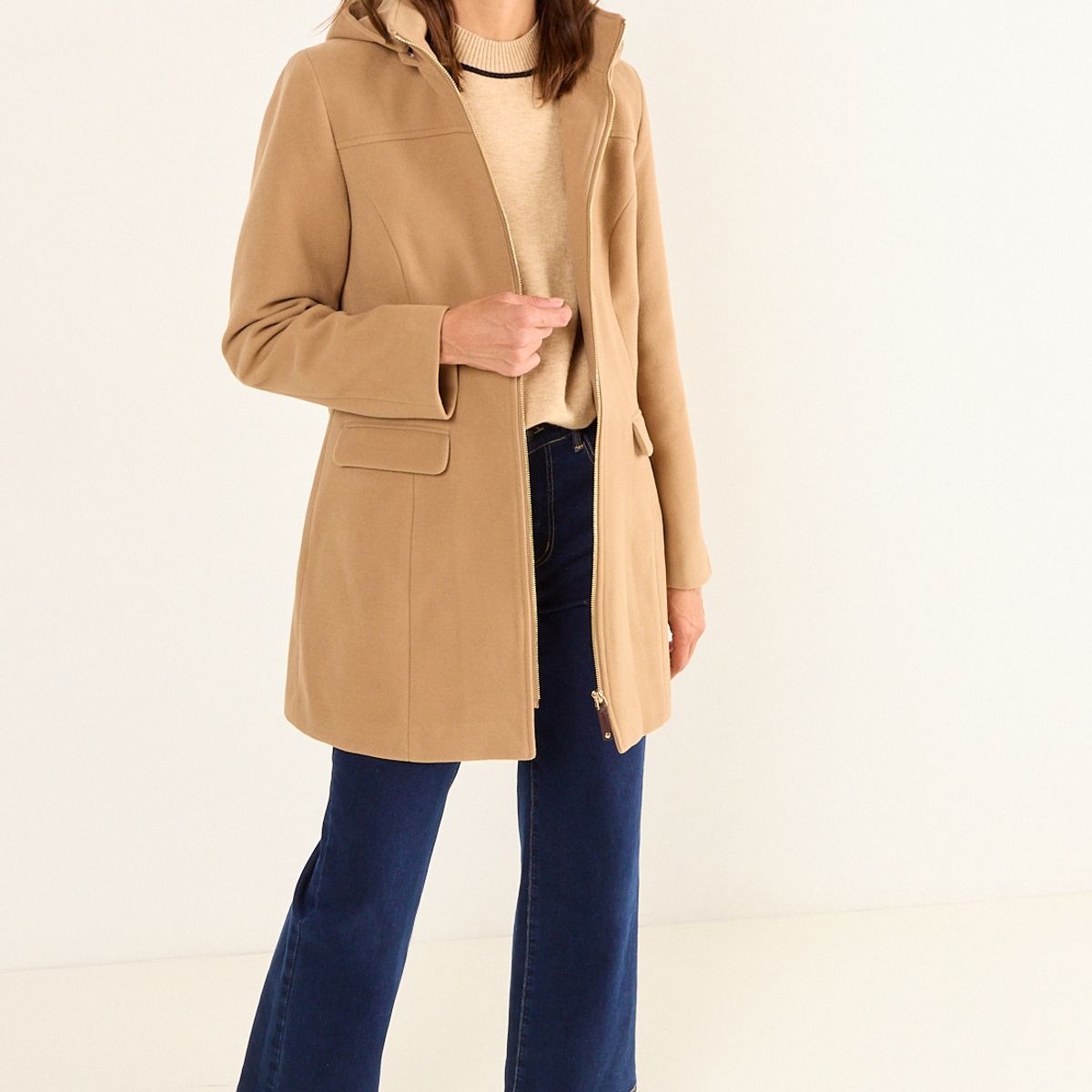 MA GRIFFE - Chaqueton Tipo Montgomery Mujer Café Magriffe