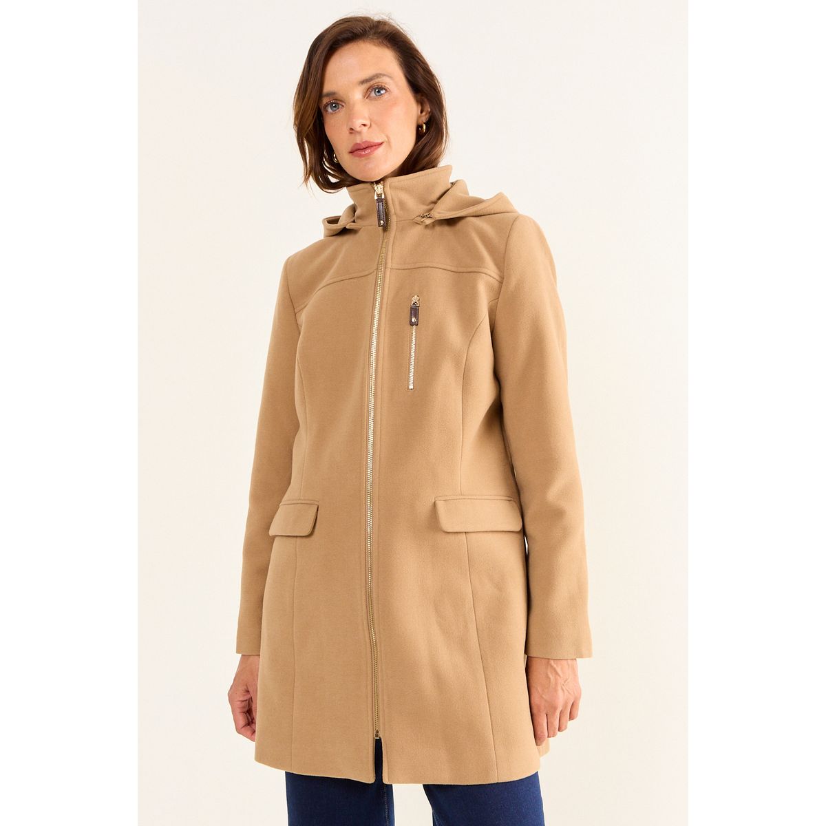 MA GRIFFE - Chaqueton Tipo Montgomery Mujer Café Magriffe