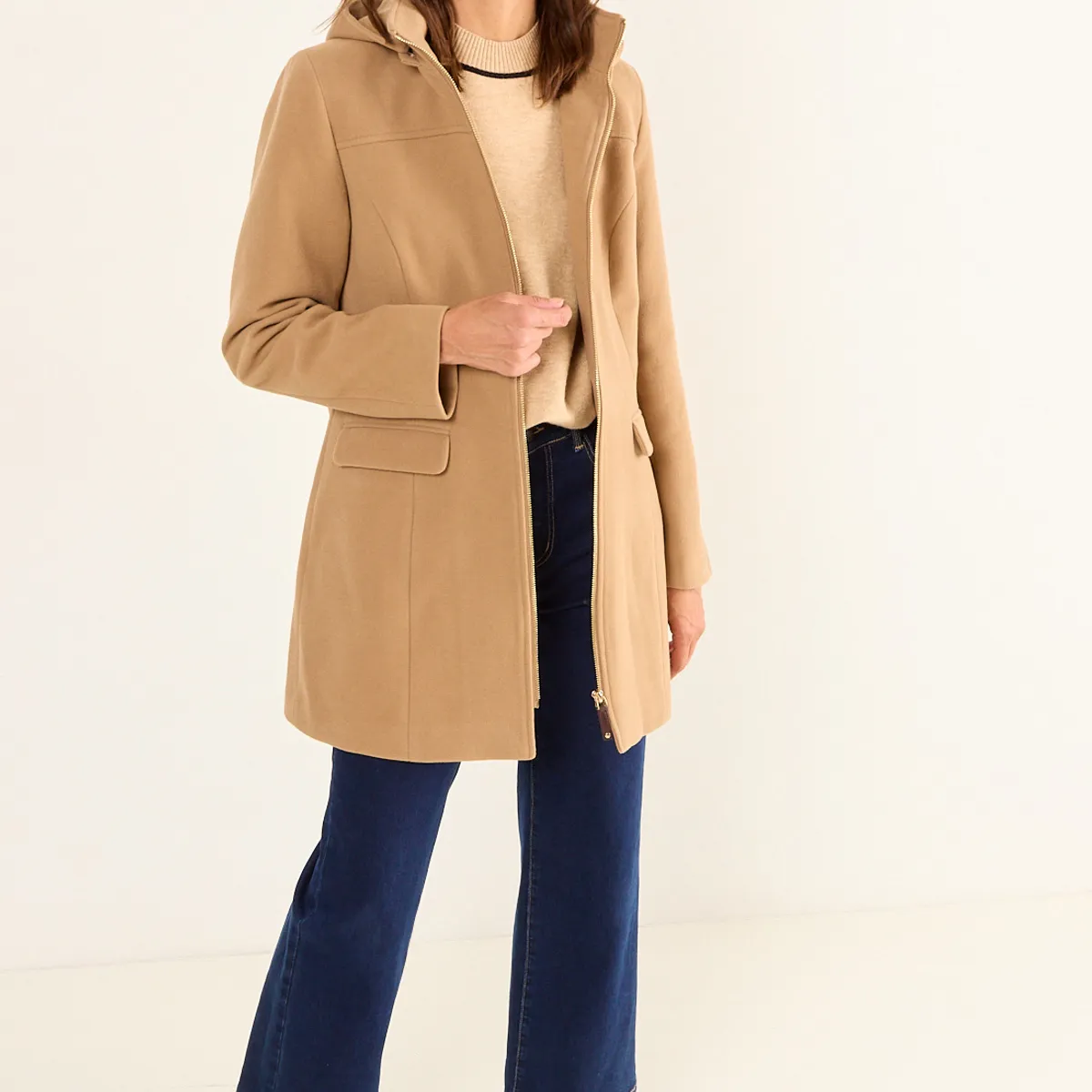 MA GRIFFE - Chaqueton Tipo Montgomery Mujer Café Magriffe